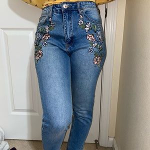 Jeans with Floral Print